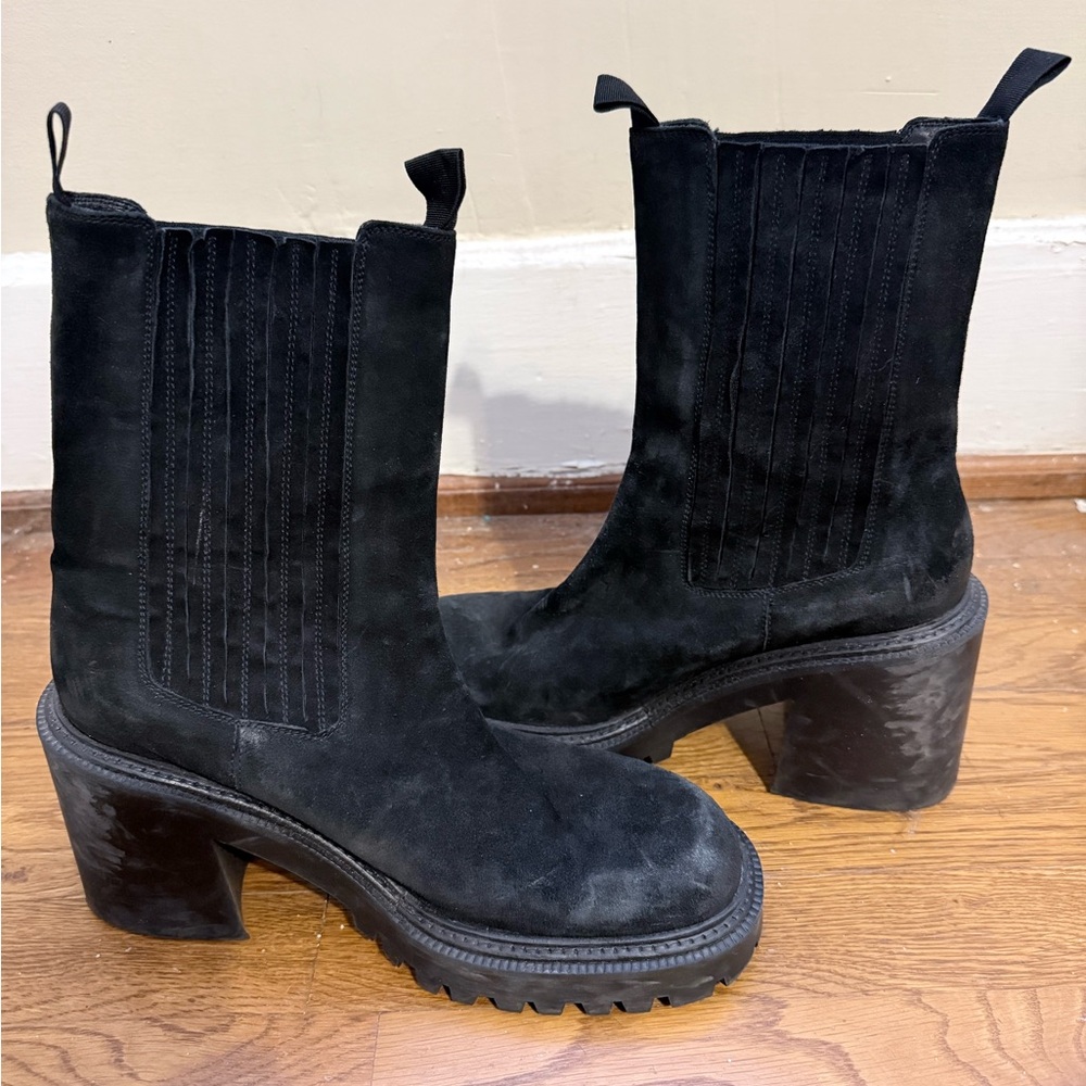 Vic Matie Black Suede Women's Ankle Boots